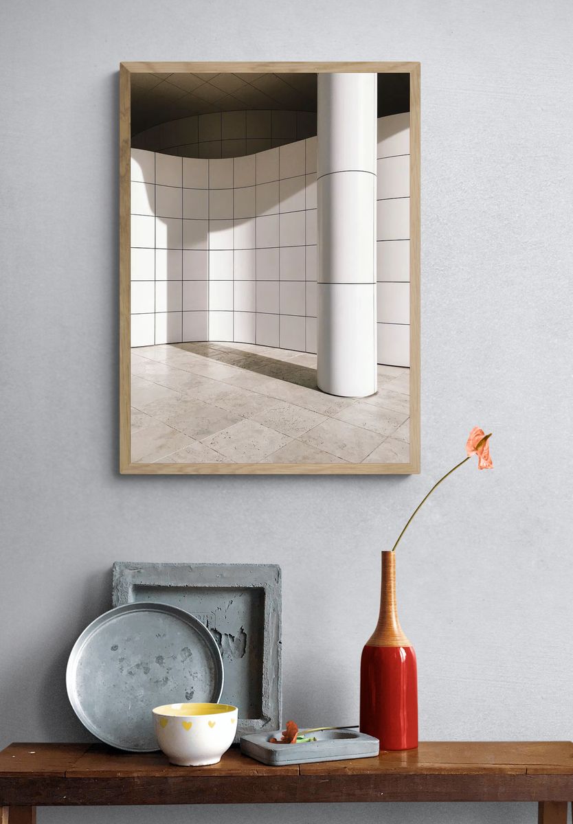 Curved Minimalist Architecture Poster. — room view 3