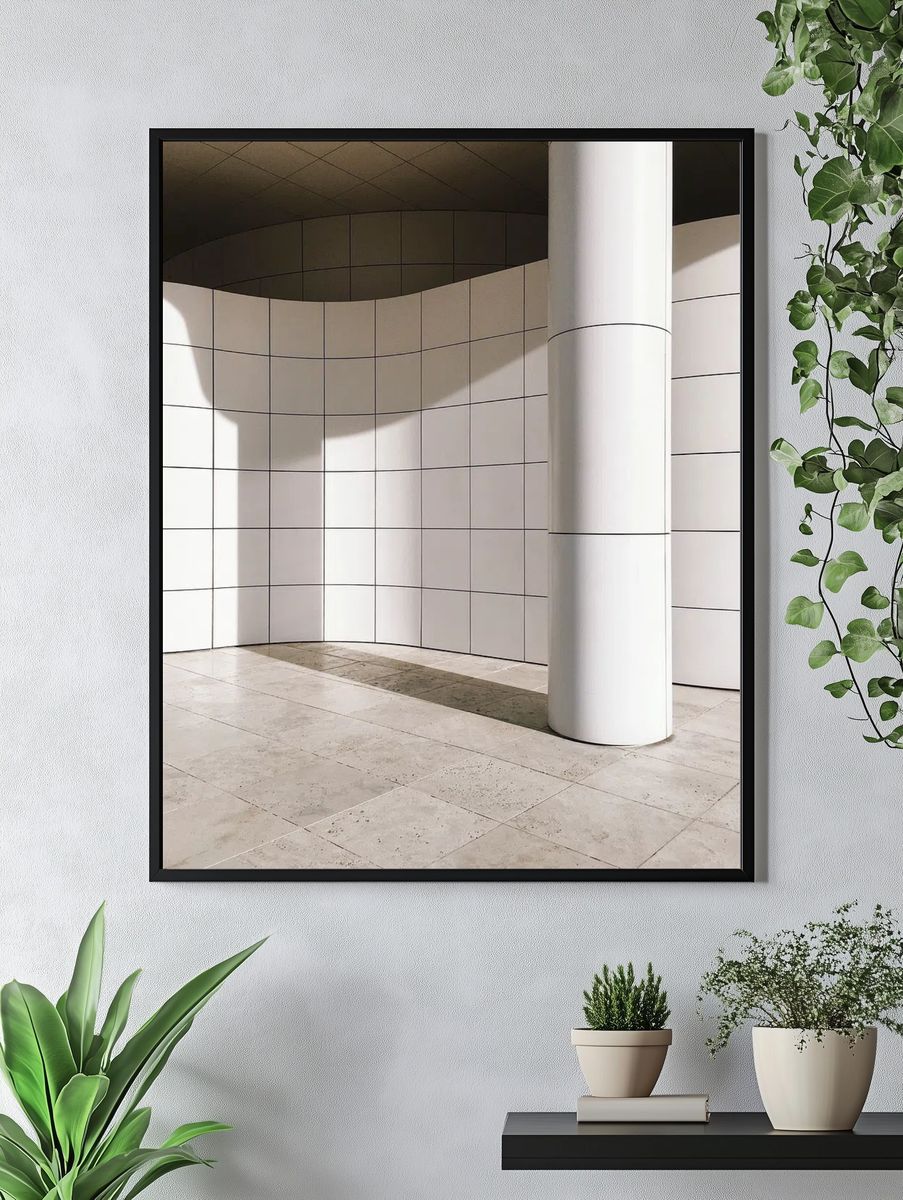Curved Minimalist Architecture Poster. — room view 4