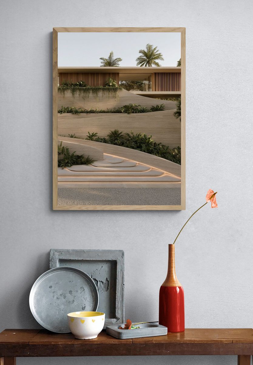 Modern Tropical Villa Architecture Poster. — room view 3