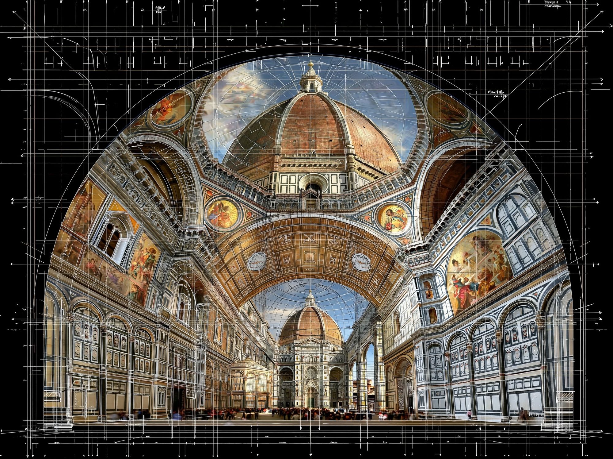 Florence Cathedral Interior Architecture Print. poster — architecture art