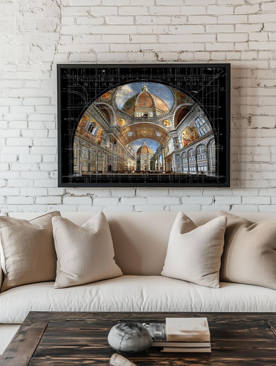 Florence Cathedral Interior Architecture Print. room preview