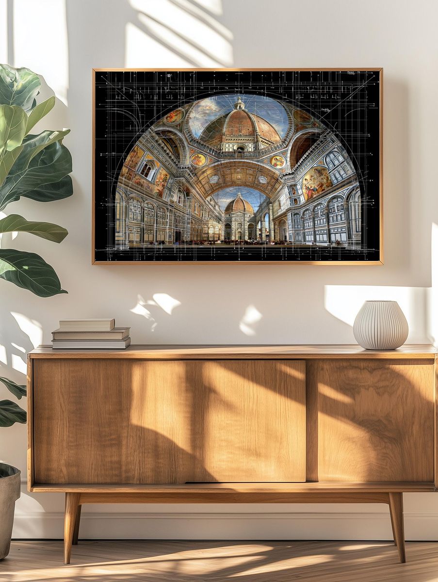 Florence Cathedral Interior Architecture Print. — room view 3