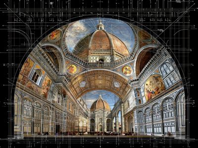 Florence Cathedral Interior Architecture Print.