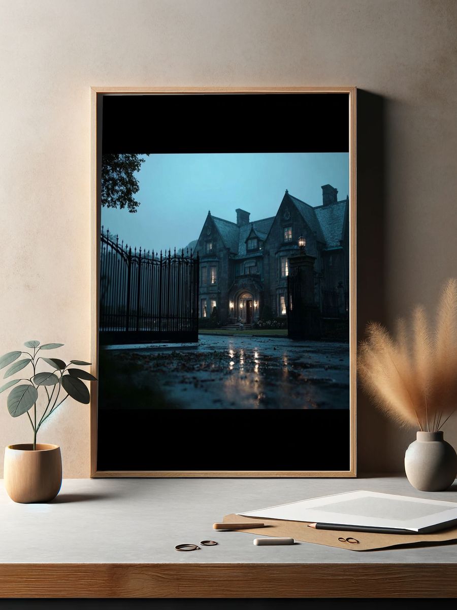 Gothic Manor at Dusk Poster. — room view 2