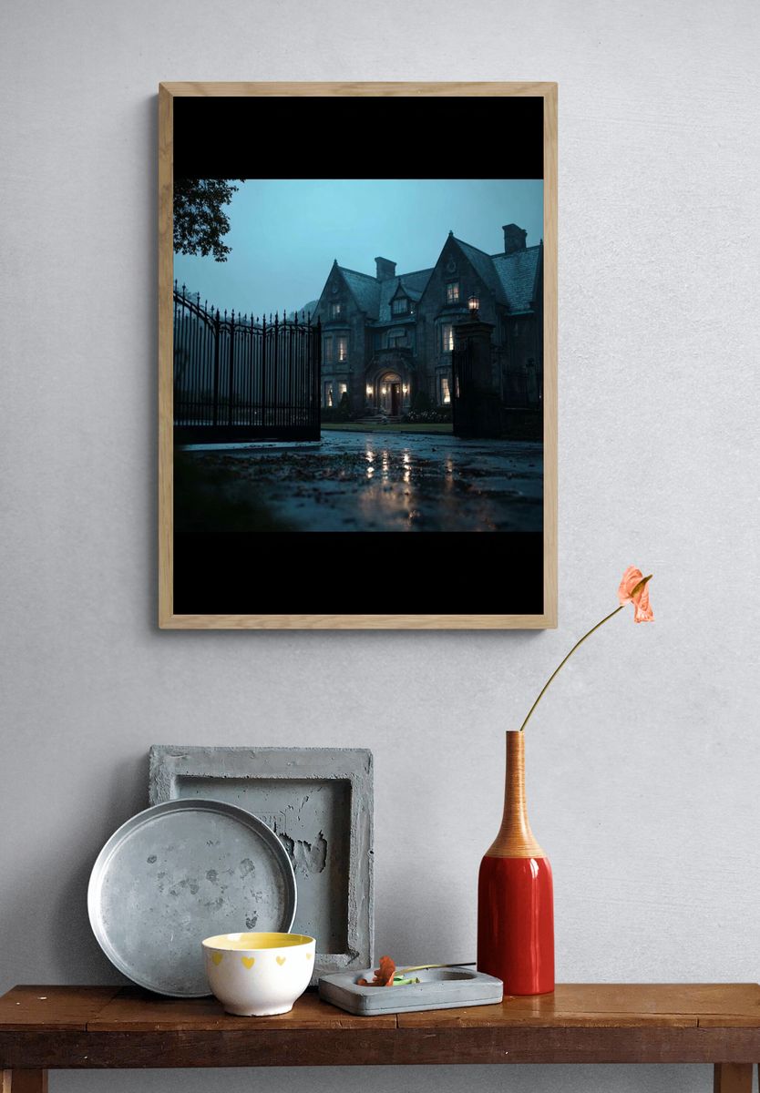 Gothic Manor at Dusk Poster. — room view 3
