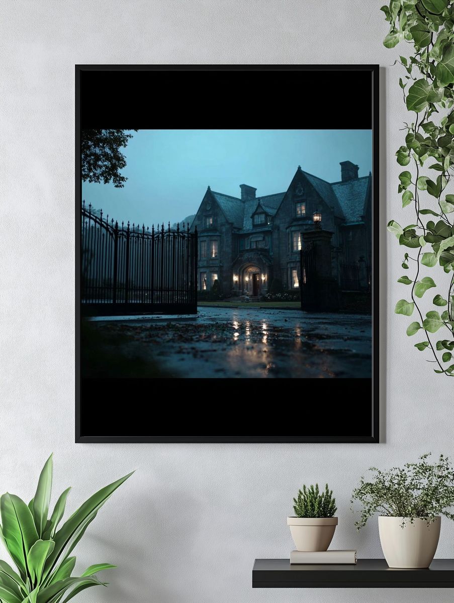 Gothic Manor at Dusk Poster. — room view 4