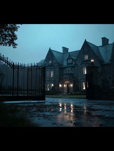 Gothic Manor at Dusk Poster. poster print