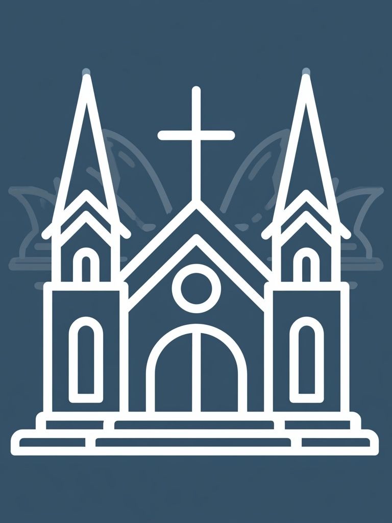 Church Line Art Poster. poster detail