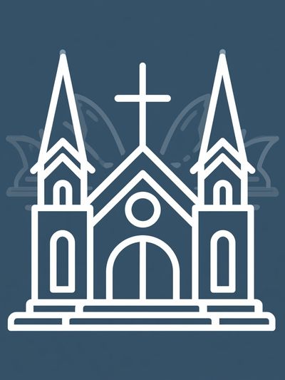 Church Line Art Poster.