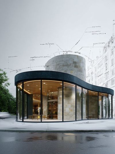 Modern Curved Pavilion Architecture Print. poster