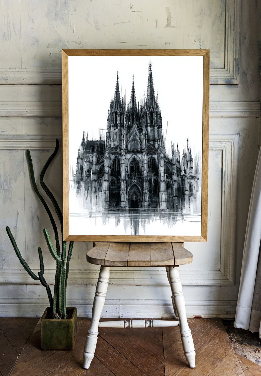 Gothic Cathedral Sketch Poster. room preview