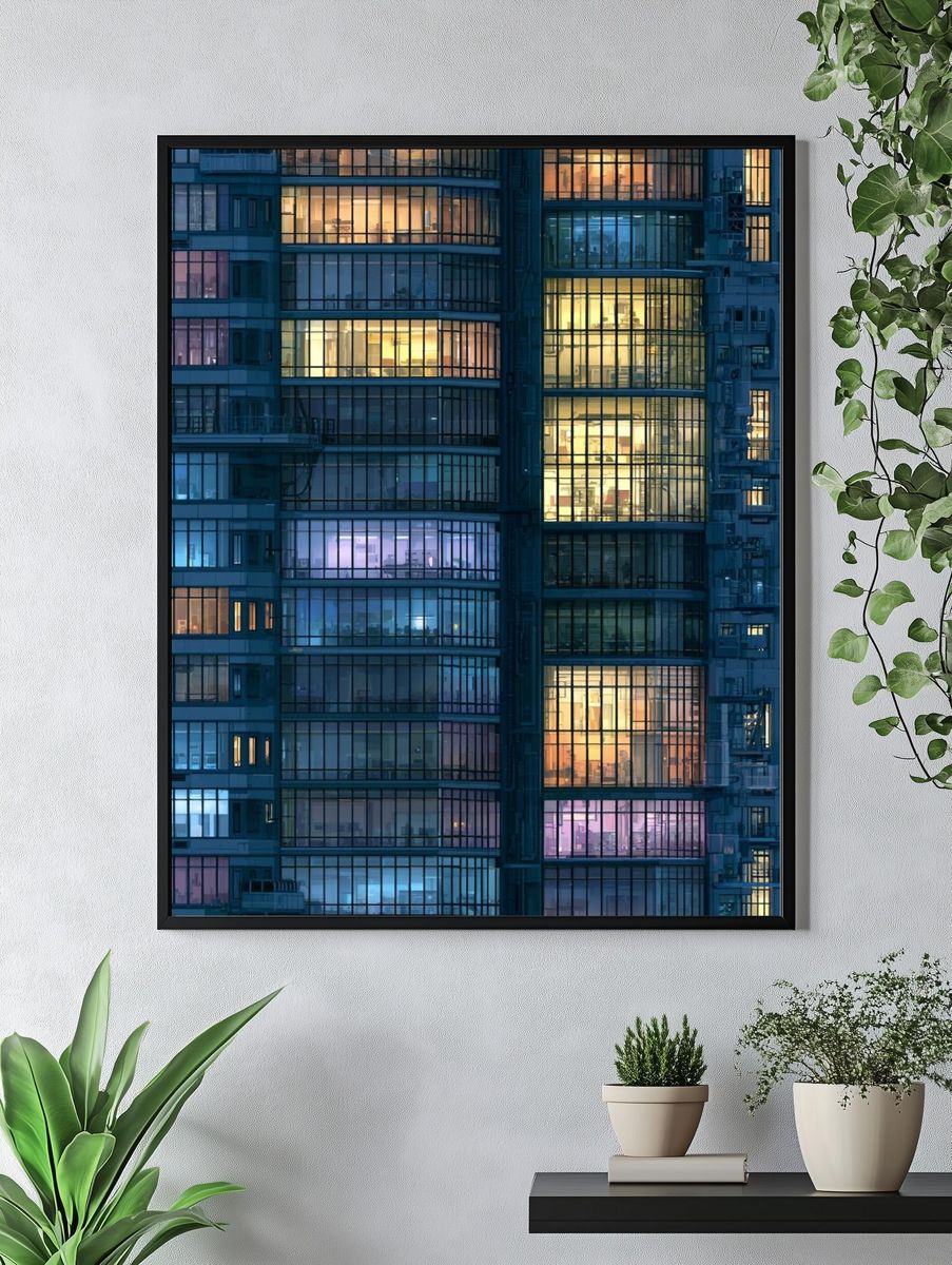 Urban Twilight High-Rise Poster. — room view 4
