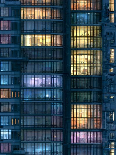 Urban Twilight High-Rise Poster. poster