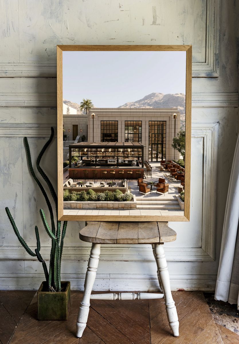 Modern Mountain Villa Architecture Print. room preview