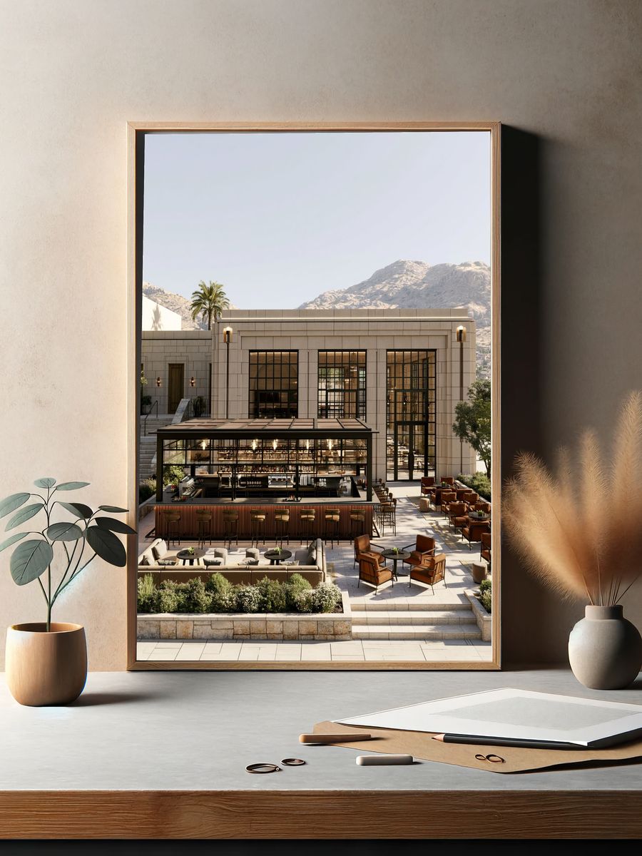 Modern Mountain Villa Architecture Print. — room view 2