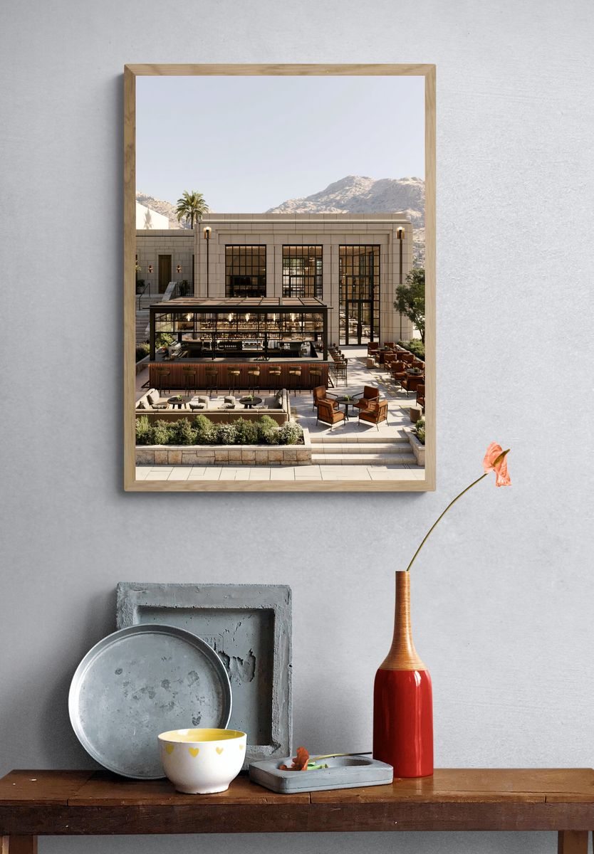 Modern Mountain Villa Architecture Print. — room view 3
