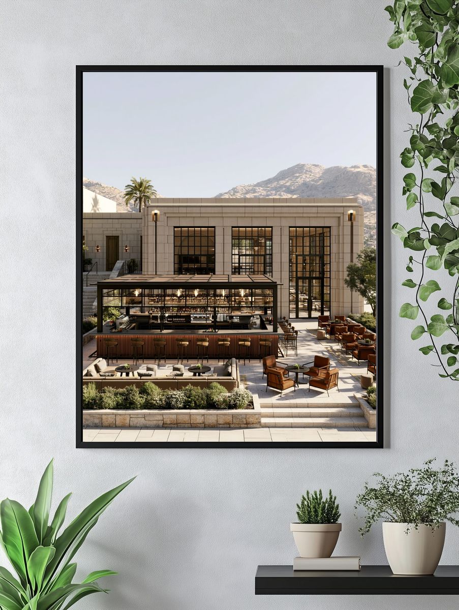 Modern Mountain Villa Architecture Print. — room view 4