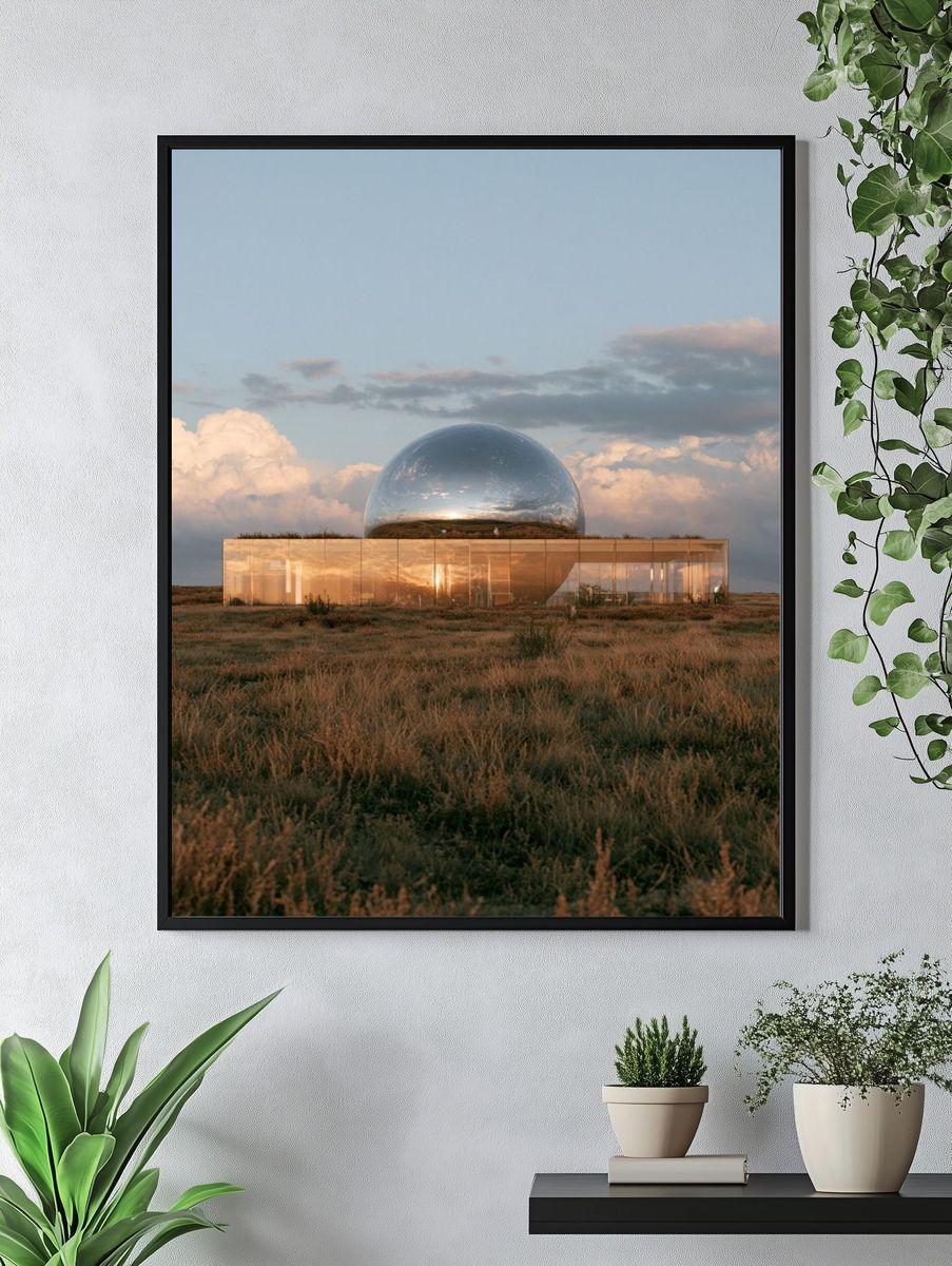 Mirrored Dome Landscape Photography Poster. — room view 4