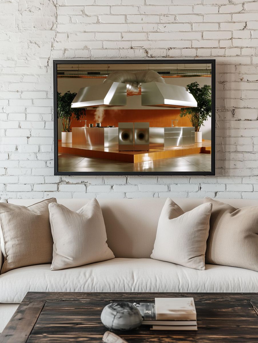 Modern Industrial Kitchen Poster. — room view 1