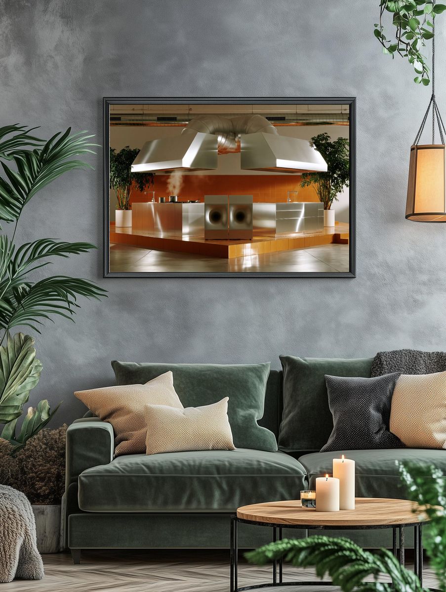 Modern Industrial Kitchen Poster. — room view 4