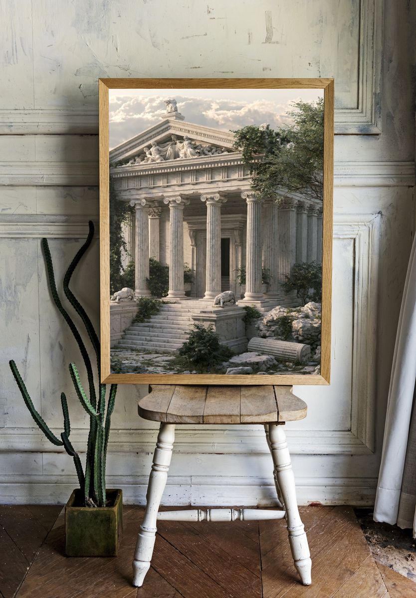 Ancient Temple Ruins Photography Poster. room preview