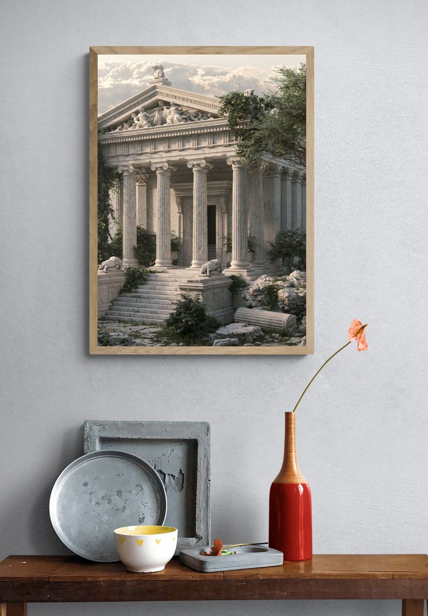 Ancient Temple Ruins Photography Poster. — room view 3