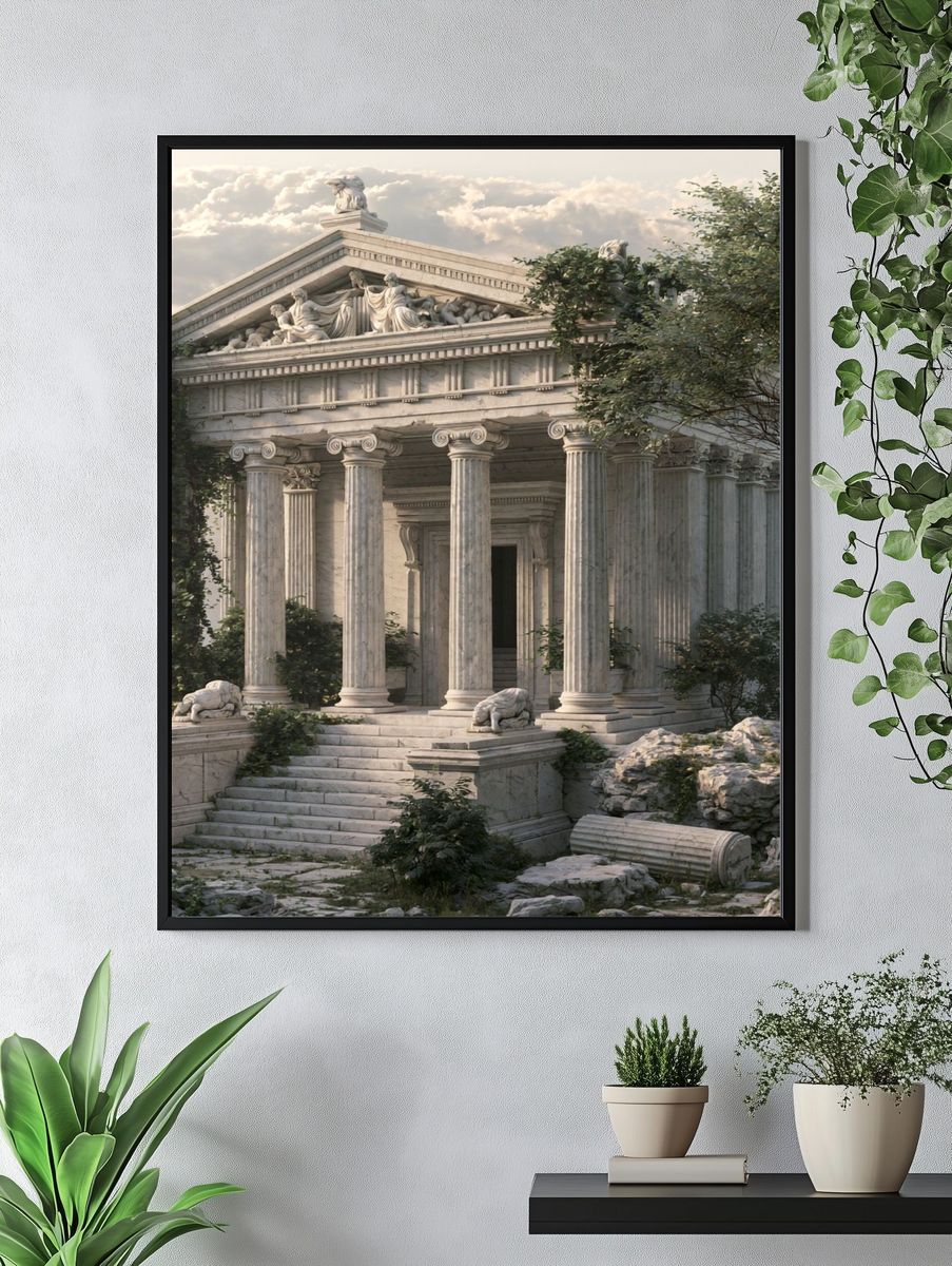 Ancient Temple Ruins Photography Poster. — room view 4