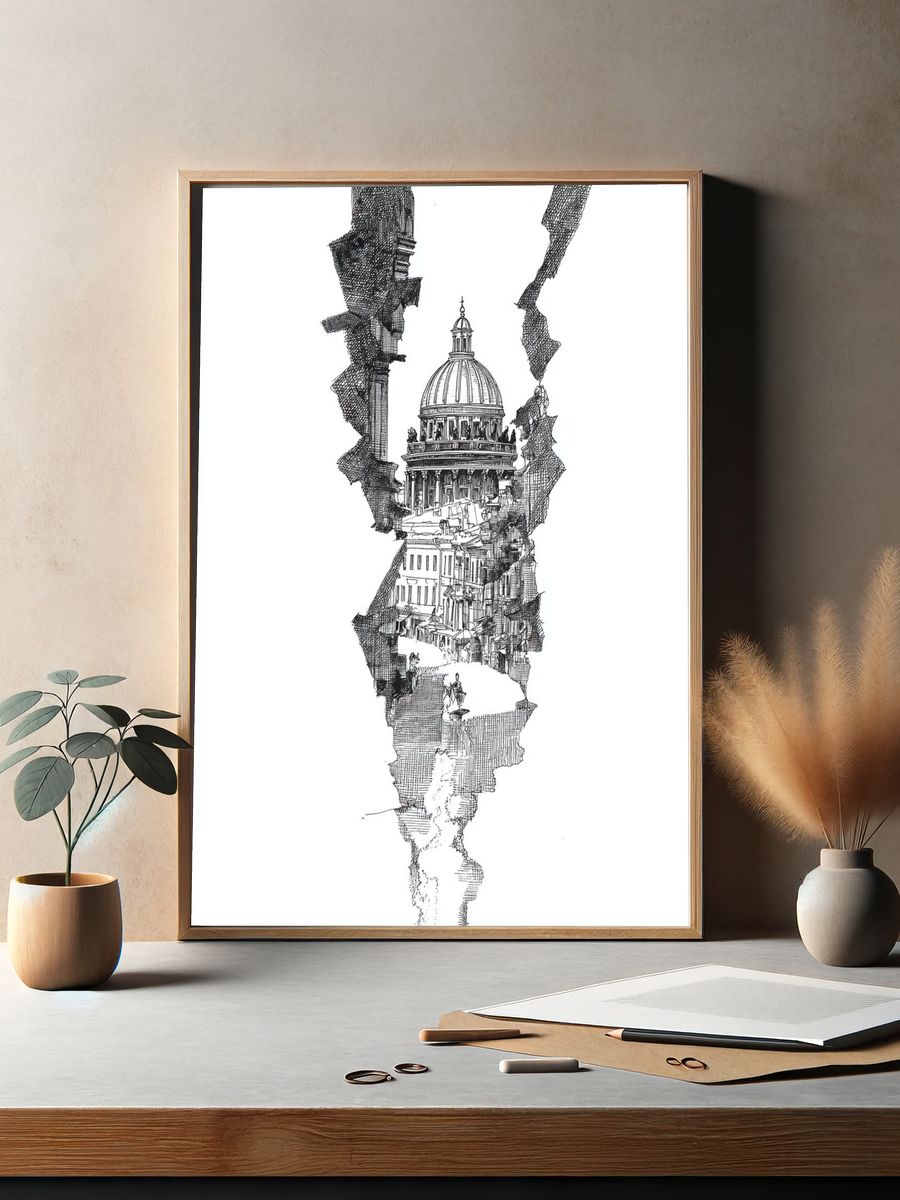 Architectural Wonder — Illustration Print. — room view 2