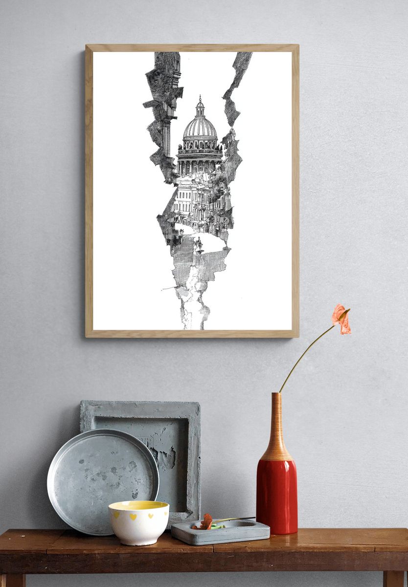 Architectural Wonder — Illustration Print. — room view 3