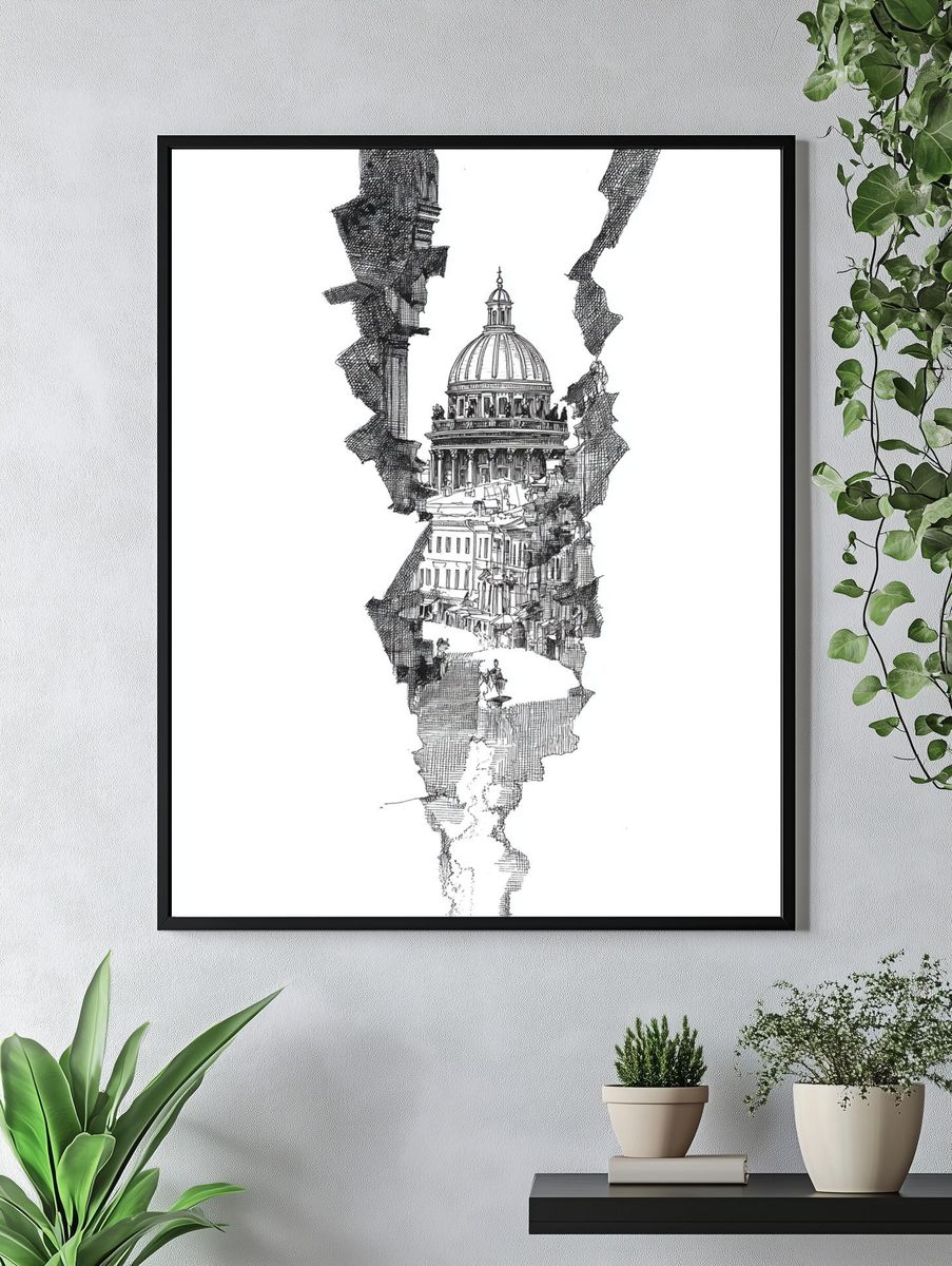 Architectural Wonder — Illustration Print. — room view 4