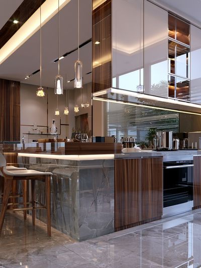 Modern Luxury Kitchen Interior Print. poster