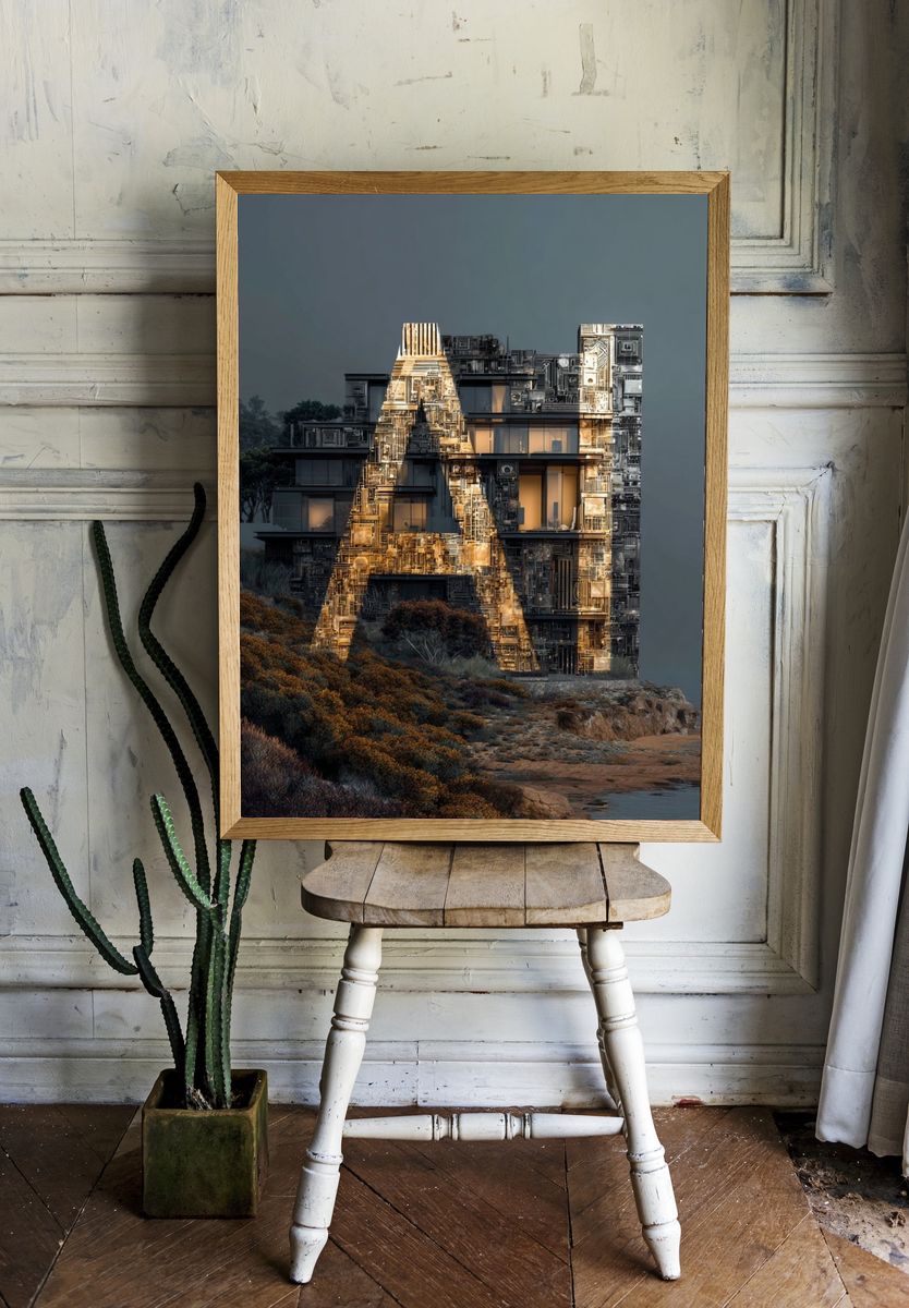 Architectural A — Modern Print. room preview