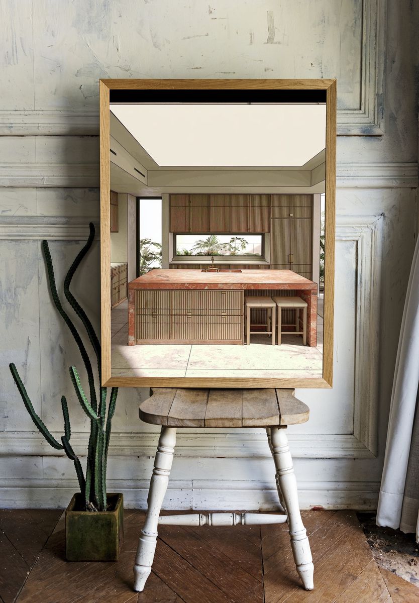Japandi Kitchen Interior Poster. — room view 1