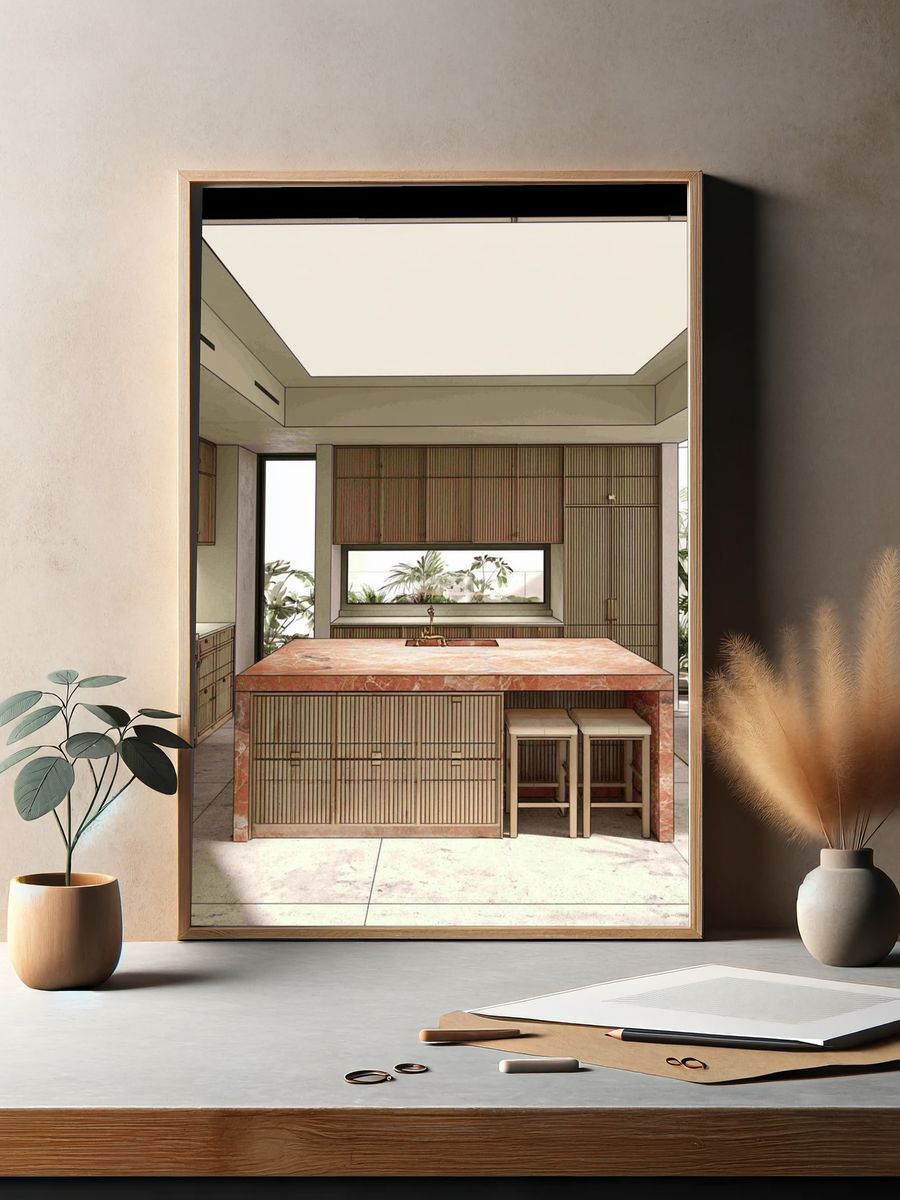 Japandi Kitchen Interior Poster. — room view 2