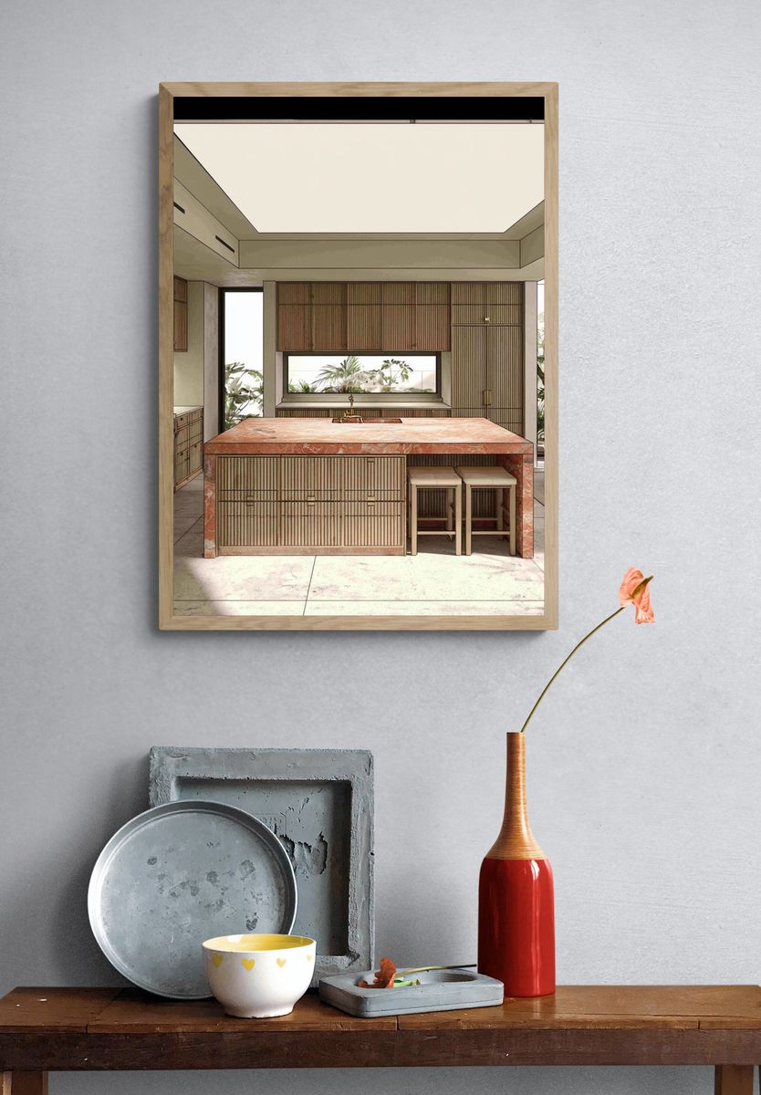 Japandi Kitchen Interior Poster. — room view 3