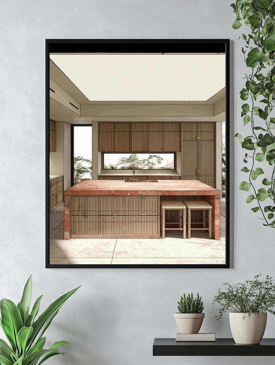 Japandi Kitchen Interior Poster. — room view 4