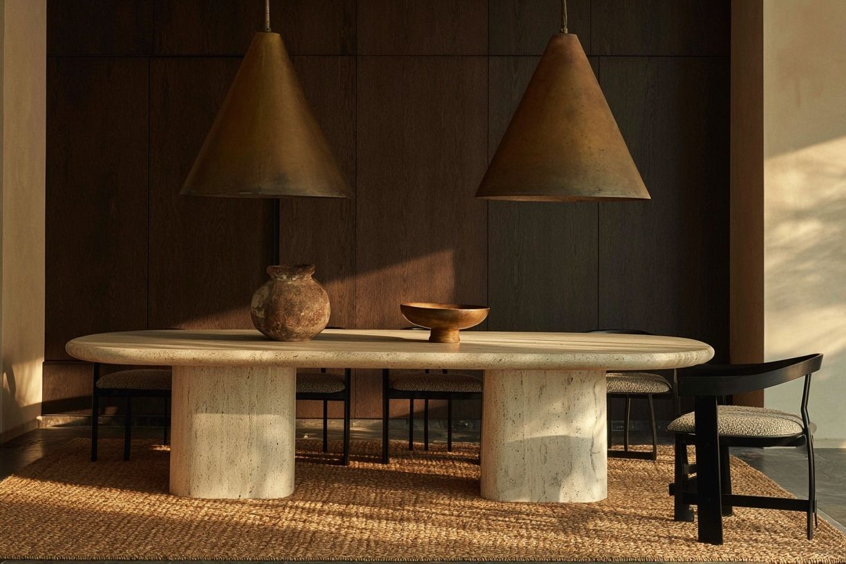 Japandi Dining Room Interior Print. poster — architecture art
