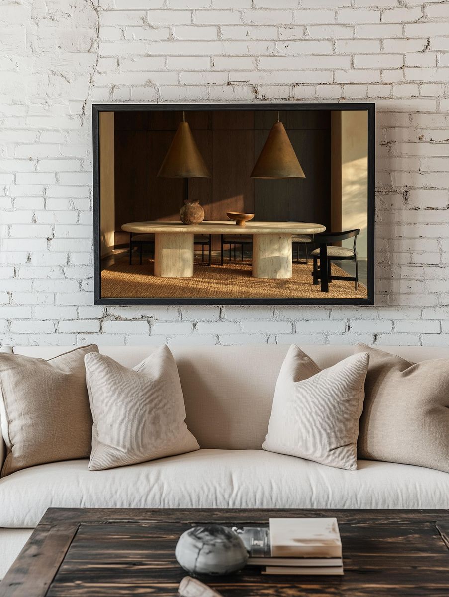 Japandi Dining Room Interior Print. room preview