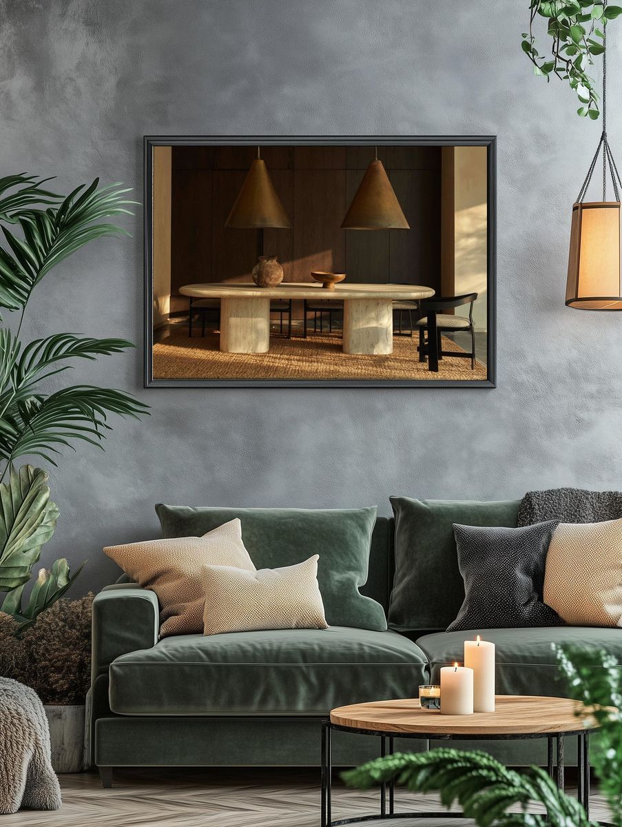 Japandi Dining Room Interior Print. — room view 4