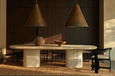 Japandi Dining Room Interior Print. poster