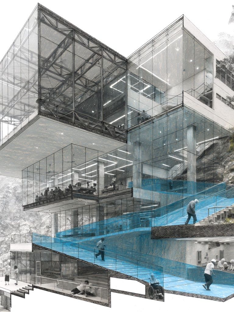 Modern Glass Architecture Poster. poster detail