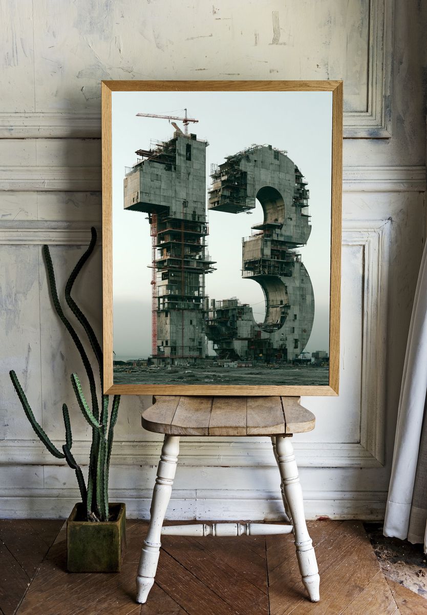 Surreal Concrete Number 5 Print. — room view 1