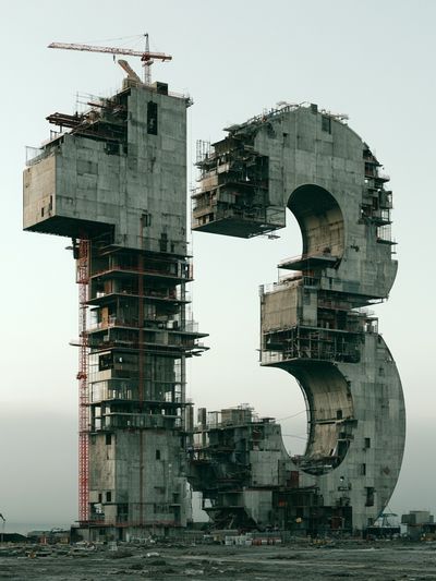 Surreal Concrete Number 5 Print. poster