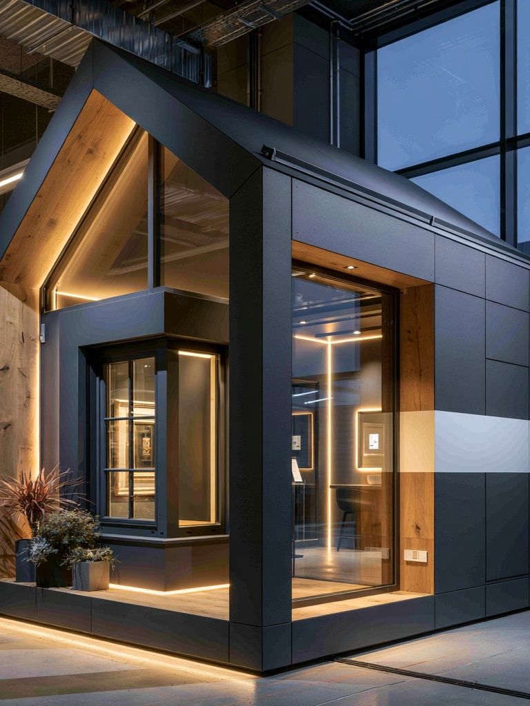 Modern Tiny House Architecture Poster. poster — architecture art