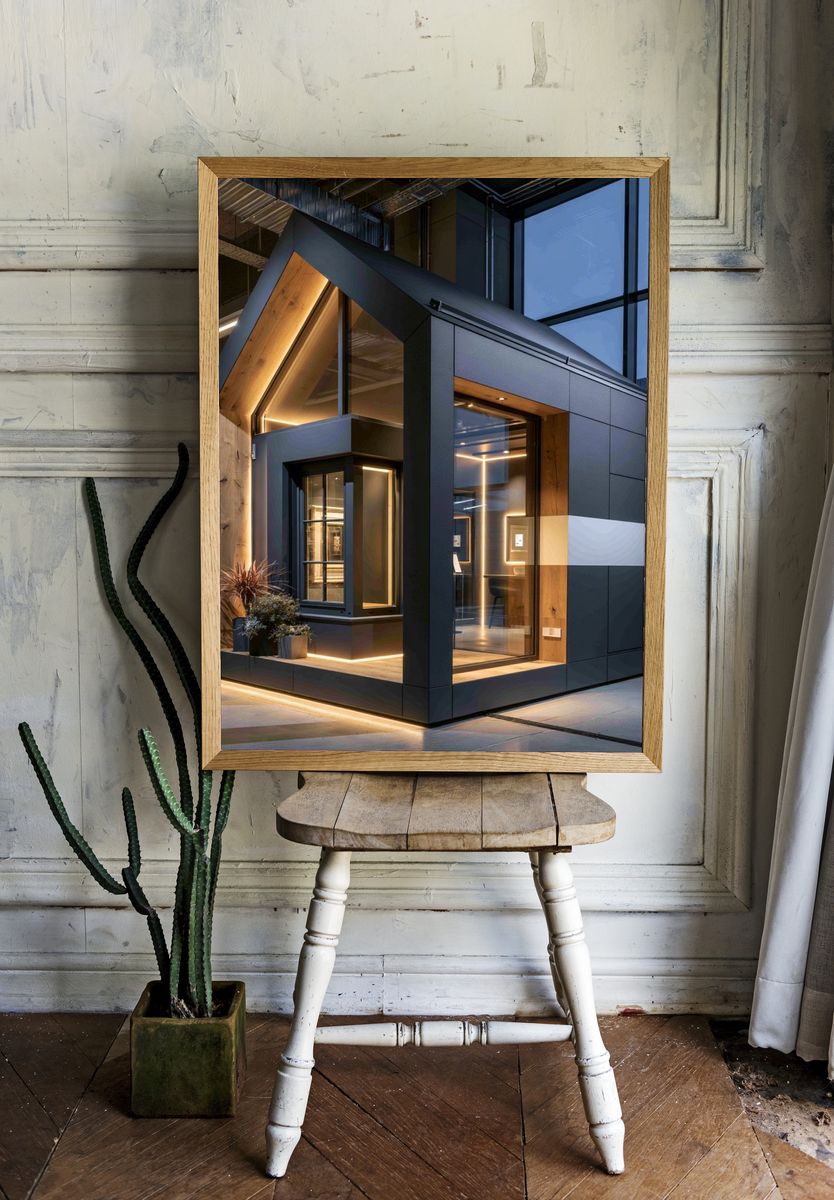 Modern Tiny House Architecture Poster. — room view 1