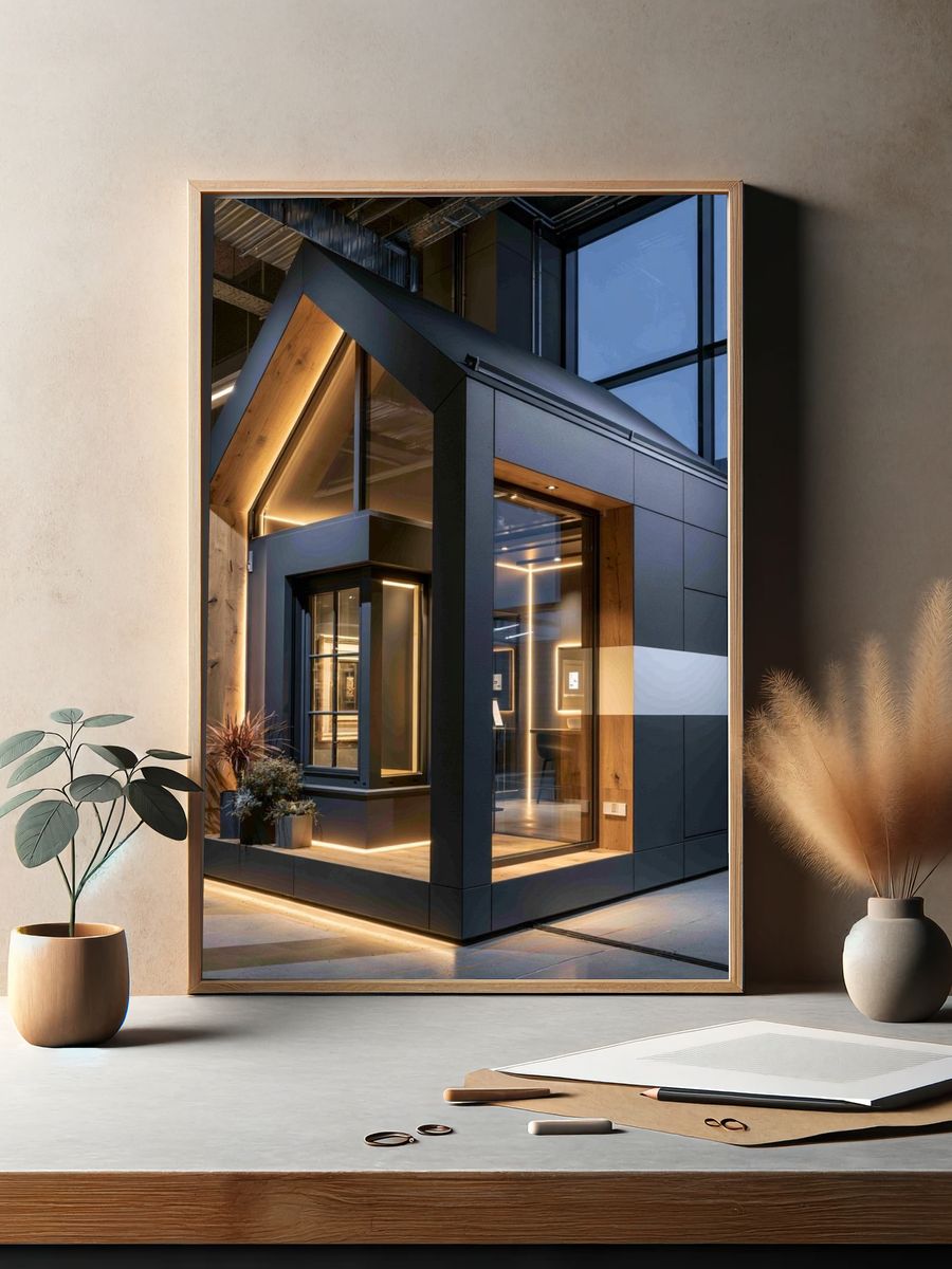 Modern Tiny House Architecture Poster. — room view 2