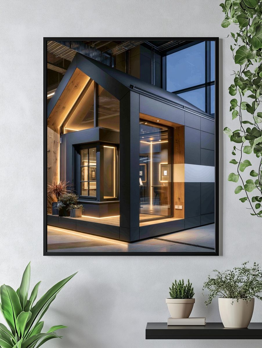 Modern Tiny House Architecture Poster. — room view 4