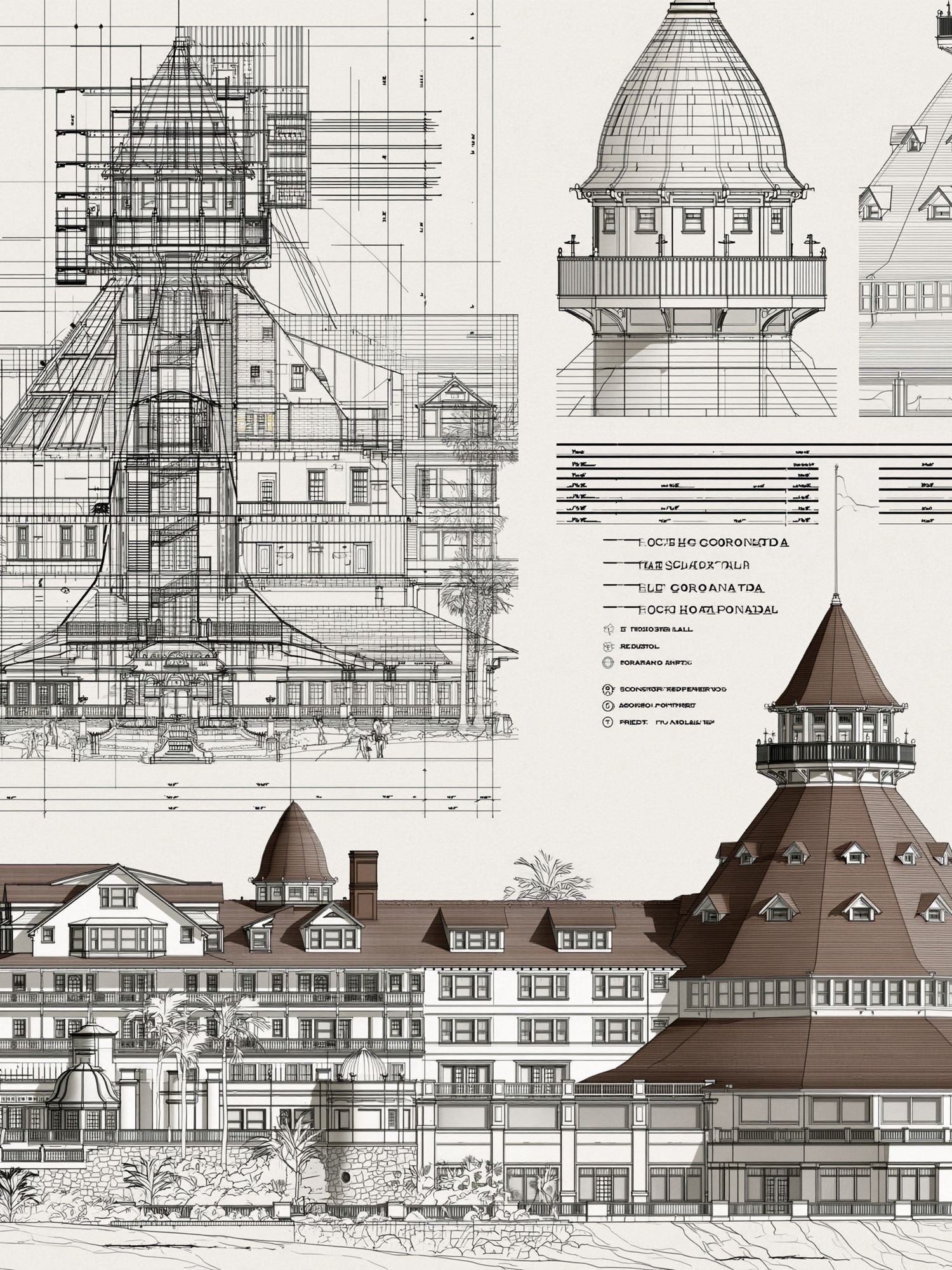 Historic Resort Architecture Print. poster detail