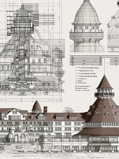 Historic Resort Architecture Print. poster