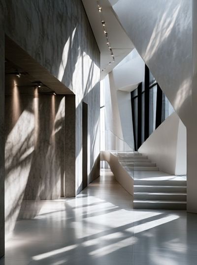 Modern Interior Staircase Photography Poster.